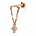 18K Rose Gold Hidden Helix Chain Stud
