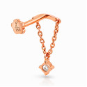18K Rose Gold Hidden Helix Chain Stud