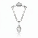 18K White Gold Marquise Diamond Hidden Helix Piercing