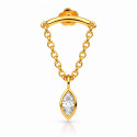 18K Yellow Gold Hidden Helix Chain with Marquise Diamond