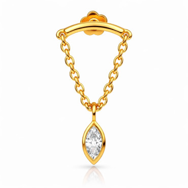 18K Yellow Gold Hidden Helix Chain with Marquise Diamond