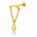 18K Yellow Gold Hidden Helix Chain with Marquise Diamond