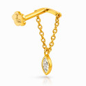 18K Yellow Gold Hidden Helix Chain with Marquise Diamond