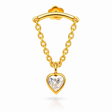 18K Yellow Gold Hidden Helix Heart-Shaped Moissanite