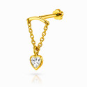 18K Yellow Gold Hidden Helix Heart-Shaped Moissanite