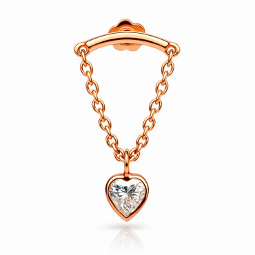 18K Rose Gold Heart-Shaped Hidden Helix Jewelry – Moissanite