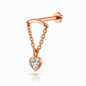18K Rose Gold Heart-Shaped Hidden Helix Jewelry – Moissanite