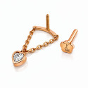 18K Rose Gold Heart-Shaped Hidden Helix Jewelry – Moissanite