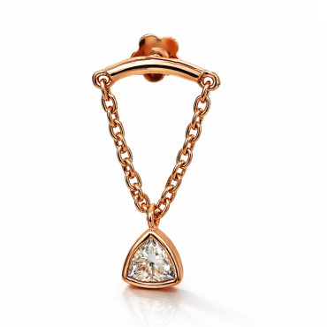 18K Rose Gold Trillion Moissanite Hidden Helix