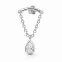 18K White Gold Hidden Helix Pear-Shaped Lab Diamond