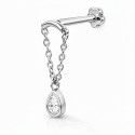 18K White Gold Hidden Helix Pear-Shaped Lab Diamond