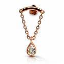 18K Rose Gold Hidden Helix Pear-Shaped Lab Diamond