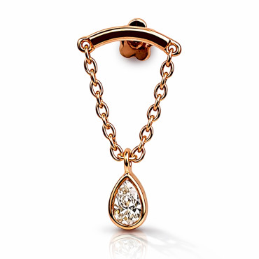18K Rose Gold Hidden Helix Pear-Shaped Lab Diamond
