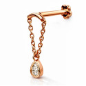 18K Rose Gold Hidden Helix Pear-Shaped Lab Diamond