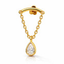 18K Yellow Gold Hidden Helix Pear-Shaped Lab Diamond