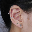 Titanium 16G (1.2MM) Hinged Lock Pearl Studded Piercing Hoop