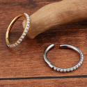 Titanium 16G (1.2MM) Hinged Lock Pearl Studded Piercing Hoop