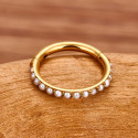 Titanium 16G (1.2MM) Hinged Lock Pearl Studded Piercing Hoop