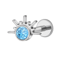 Natural Titanium 16G (1.2MM) Internally Threaded Sun Piercing Stud