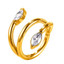 Marquise Gem Double Hoop