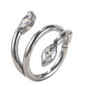Marquise Gem Double Hoop