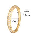 Classic Paved Hinged Lock Hoop – ASTM F136 Titanium (16G)