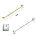 Implant-Grade Titanium Industrial Barbell with Crystal Set Line 