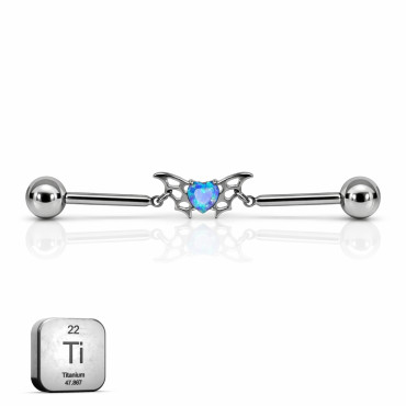 Industrial Heart Bat Barbell – Titanium