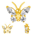 Titanium 16G (1.2MM) Internally Threaded Butterfly Labret Stud