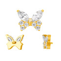 Titanium 16G (1.2MM) Internally Threaded Butterfly Labret Stud
