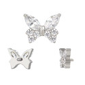 Titanium 16G (1.2MM) Internally Threaded Butterfly Labret Stud