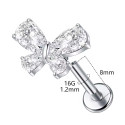Titanium 16G (1.2MM) Internally Threaded Butterfly Labret Stud