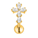 Titanium 16G (1.2mm) Internally Threaded Cross Shape Stud