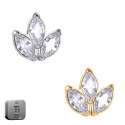 Titanium 3 Petal Lotus 16G (1.2MM) Internally Threaded Helix Ear Piercing Jewelry
