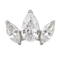 Titanium 3 Petal Lotus 16G (1.2MM) Internally Threaded Helix Ear Piercing Jewelry