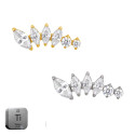 Titanium Ascending Lotus 16G (1.2MM) Internally Threaded Labret Stud