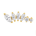 Titanium Ascending Lotus 16G (1.2MM) Internally Threaded Labret Stud