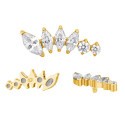 Titanium Ascending Lotus 16G (1.2MM) Internally Threaded Labret Stud
