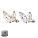 Titanium Curved Marquise 16G (1.2MM) Internally Threaded Labret Stud