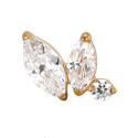 Titanium Curved Marquise 16G (1.2MM) Internally Threaded Labret Stud