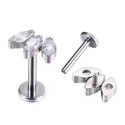 Titanium 3CZ Curved 16G (1.2MM) Internally Threaded Labret Stud