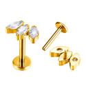 Titanium 3CZ Curved 16G (1.2MM) Internally Threaded Labret Stud