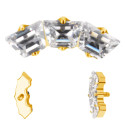 Titanium Curved Crystal16G (1.2MM) Internally Threaded Ear Piercing Jewelry
