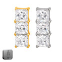 Titanium Square Crystal16G (1.2MM) Internally Threaded Ear Piercing Jewelry