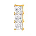Titanium Square Crystal16G (1.2MM) Internally Threaded Ear Piercing Jewelry