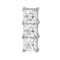 Titanium Square Crystal16G (1.2MM) Internally Threaded Ear Piercing Jewelry