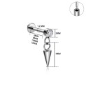 Natural Titanium 16G (1.2mm) Internally Threaded Spike Dangling Piercing Stud