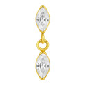 Titanium 16G (1.2mm) Internally Threaded Marquise Dangling Piercing Stud