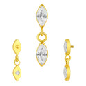 Titanium 16G (1.2mm) Internally Threaded Marquise Dangling Piercing Stud