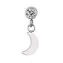 Titanium 16G (1.2mm) Internally Threaded Moon Dangling Piercing Stud
